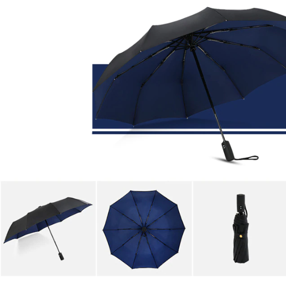 Compact Auto-Open Travel Umbrella with Wind Resistance