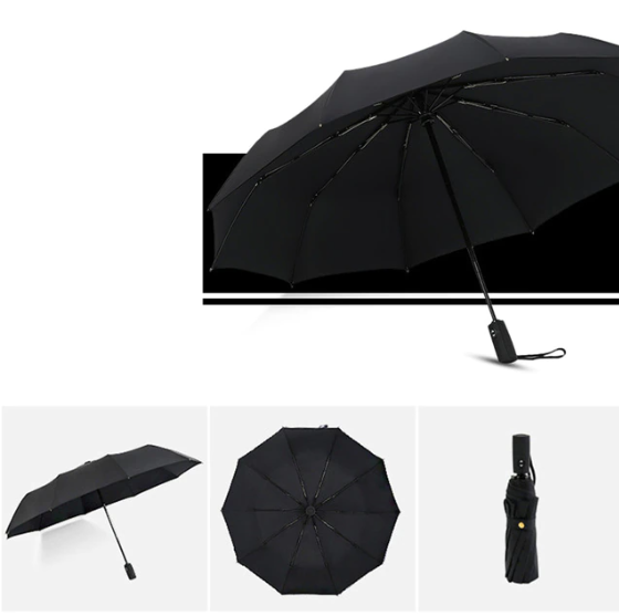 Compact Auto-Open Travel Umbrella with Wind Resistance
