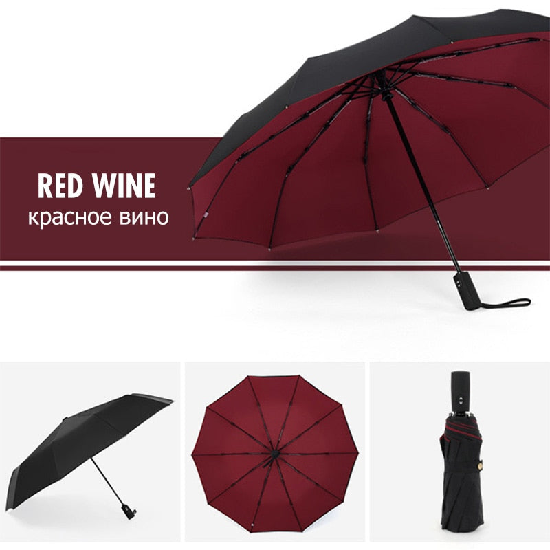 Compact Auto-Open Travel Umbrella with Wind Resistance