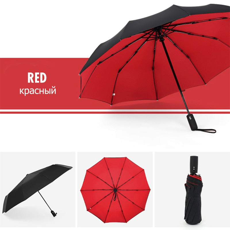 Compact Auto-Open Travel Umbrella with Wind Resistance