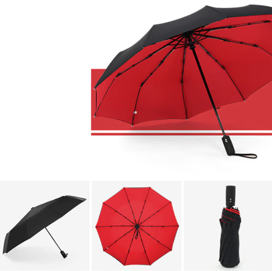 Compact Auto-Open Travel Umbrella with Wind Resistance