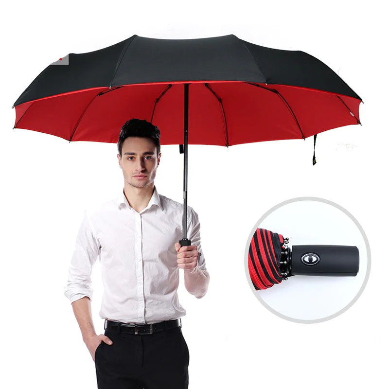 Compact Auto-Open Travel Umbrella with Wind Resistance