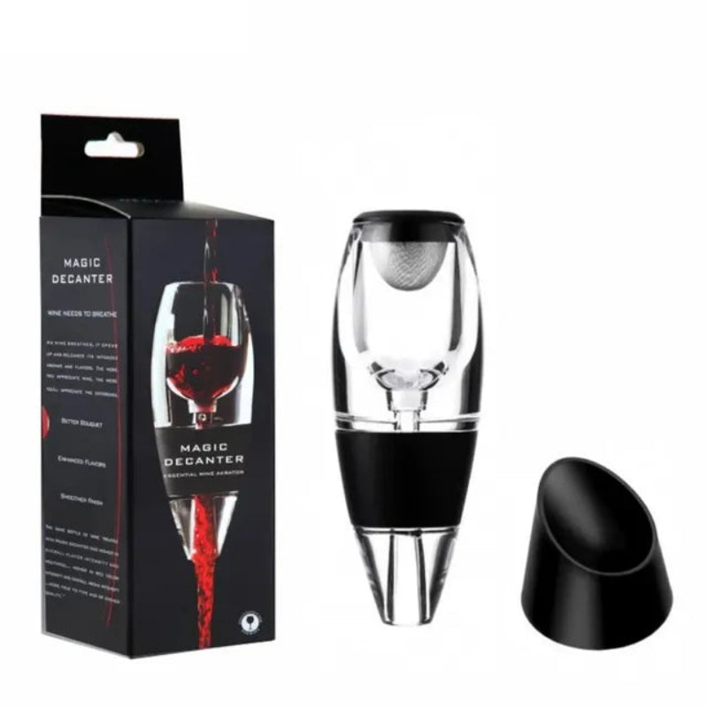 Elegant Wine Aerator Ensemble with Stand and Filter System