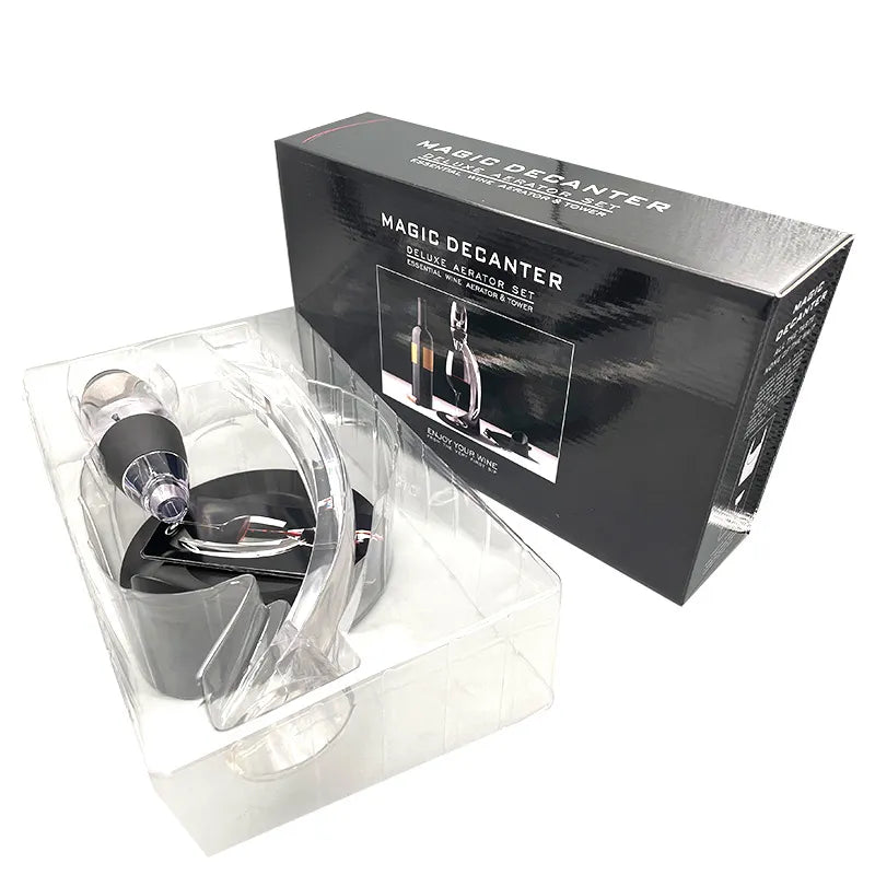 Elegant Wine Aerator Ensemble with Stand and Filter System