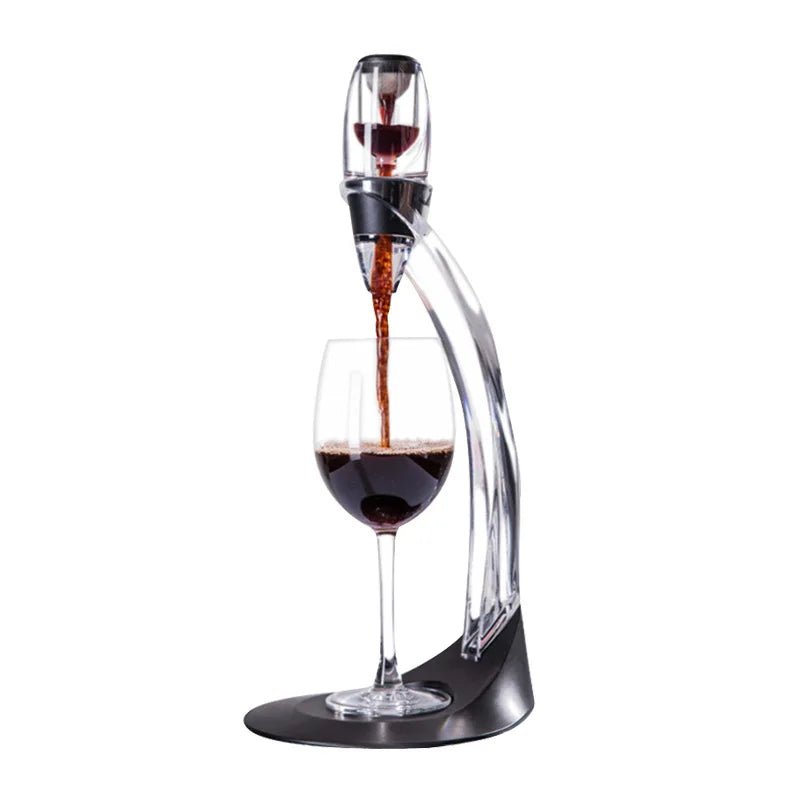 Elegant Wine Aerator Ensemble with Stand and Filter System