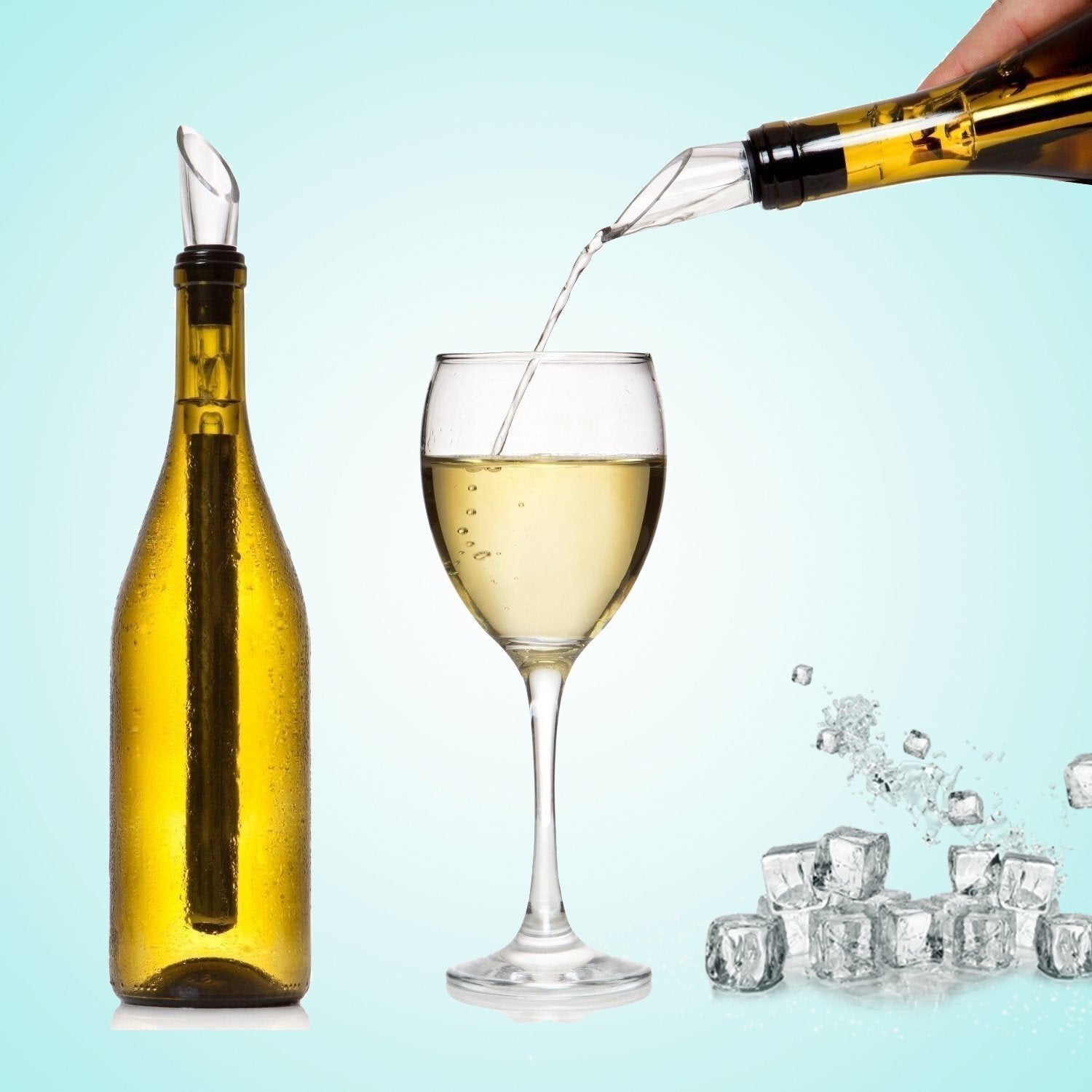 Chill & Pour: Stainless Steel Wine Cooler with Integrated Spout
