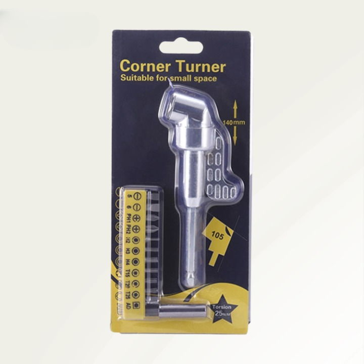Angle Drill Adapter for Tight Spaces with Magnetic Bit Holder