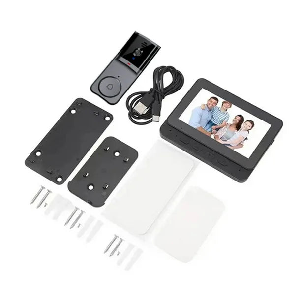 Smart Wireless Doorbell Camera with 4.3-Inch Display