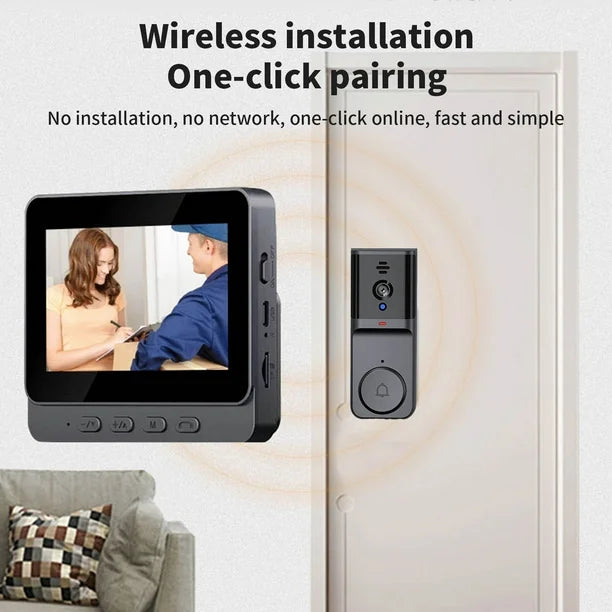 Smart Wireless Doorbell Camera with 4.3-Inch Display
