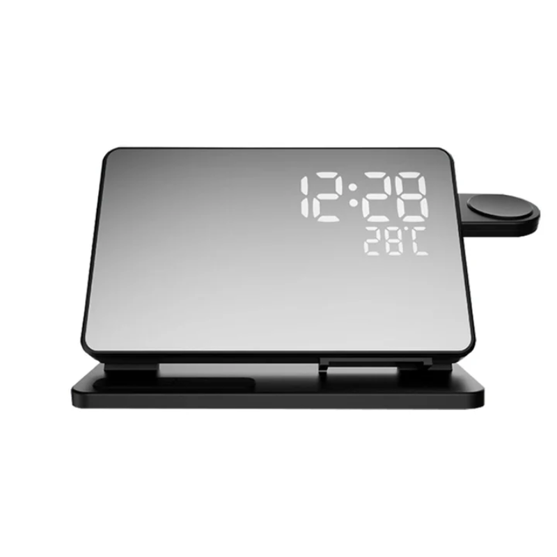 Tri-Device Wireless Charging Hub with LED Clock