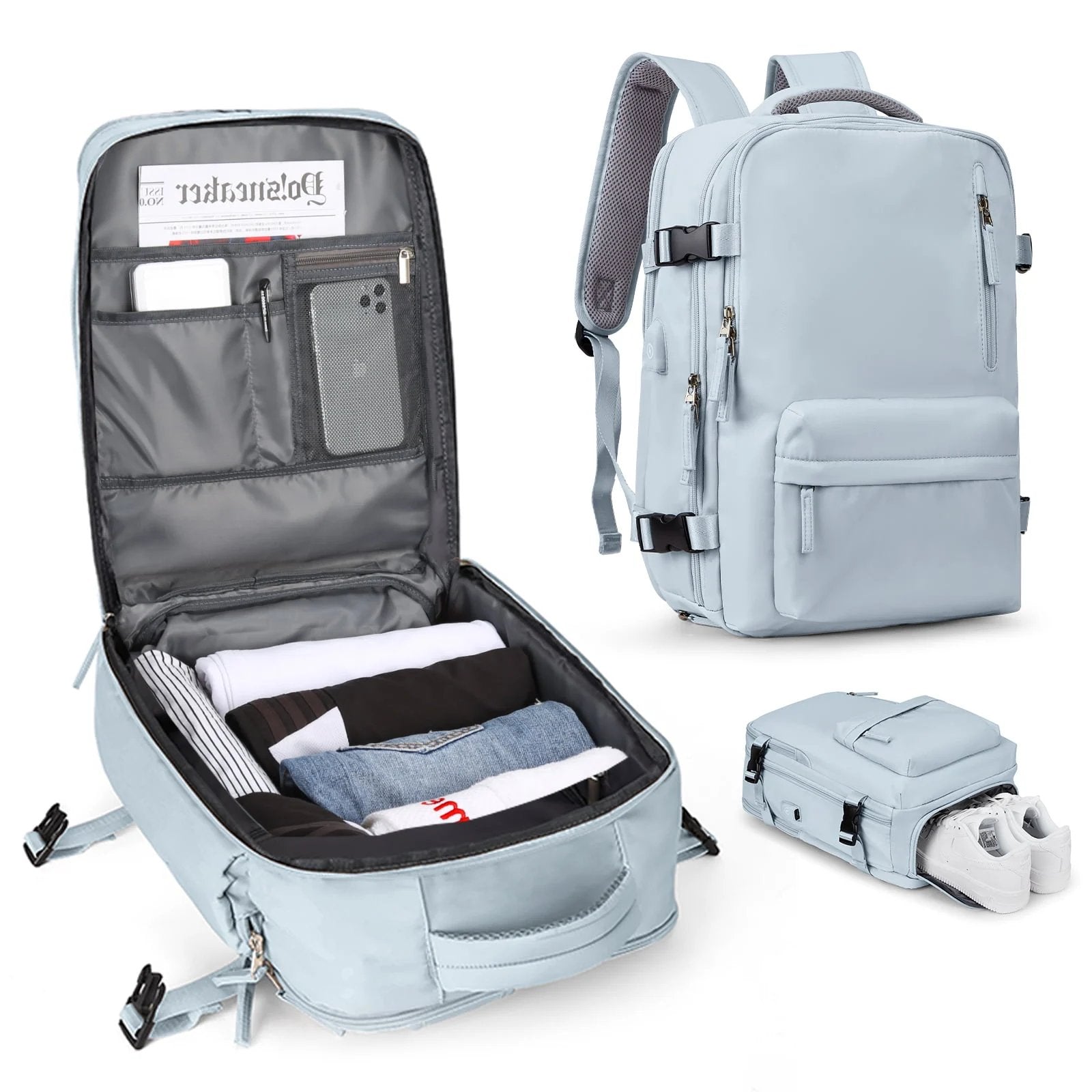 Adventure-Ready Waterproof Backpack with USB Charging Port