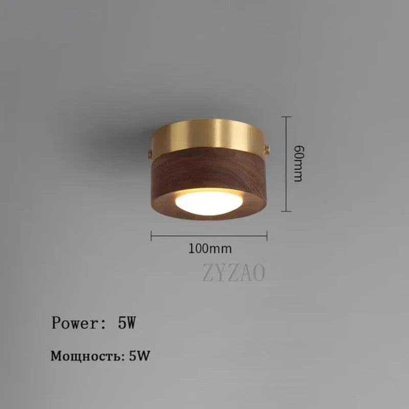 Rustic Elegance LED Ceiling Light in Walnut Finish