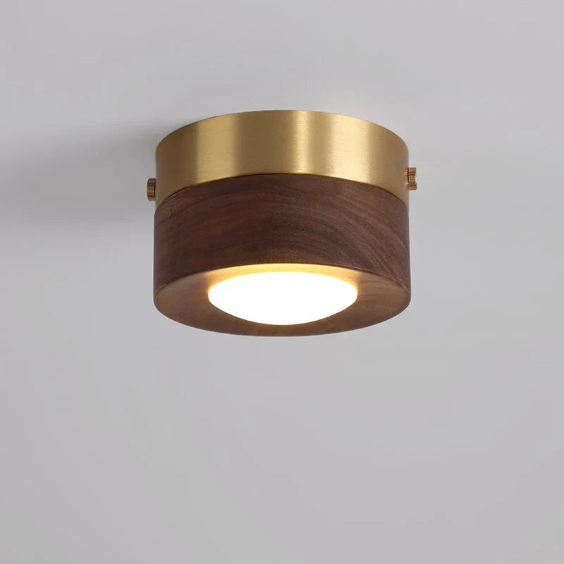 Rustic Elegance LED Ceiling Light in Walnut Finish