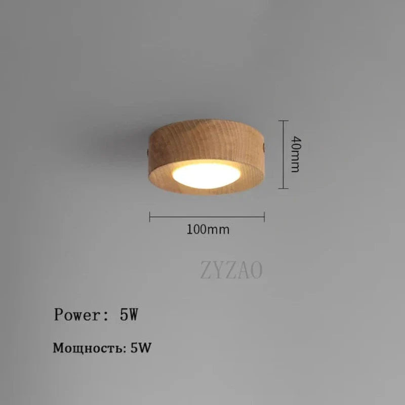 Rustic Elegance LED Ceiling Light in Walnut Finish
