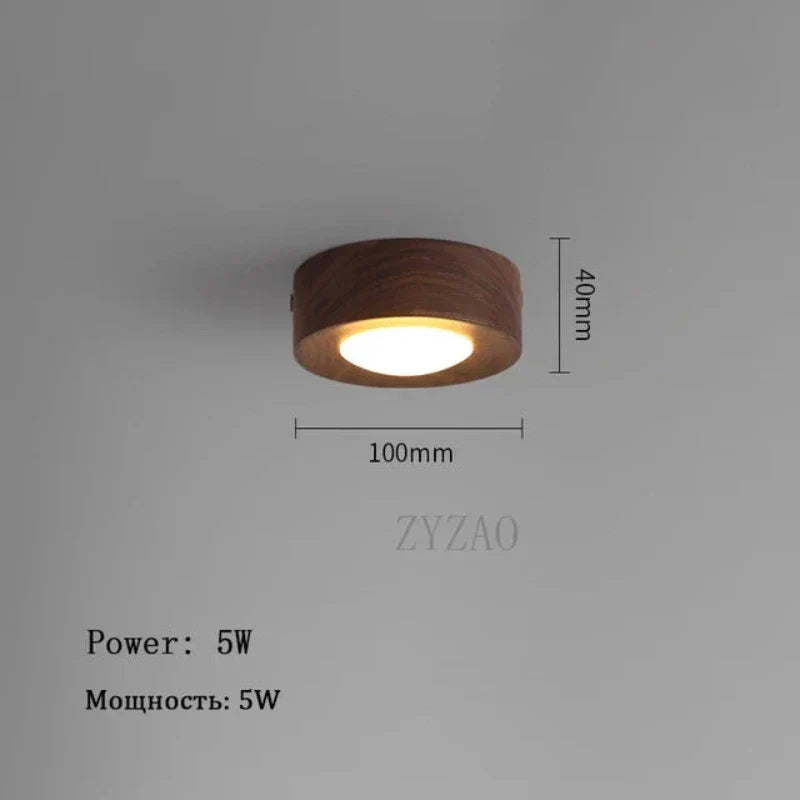 Rustic Elegance LED Ceiling Light in Walnut Finish