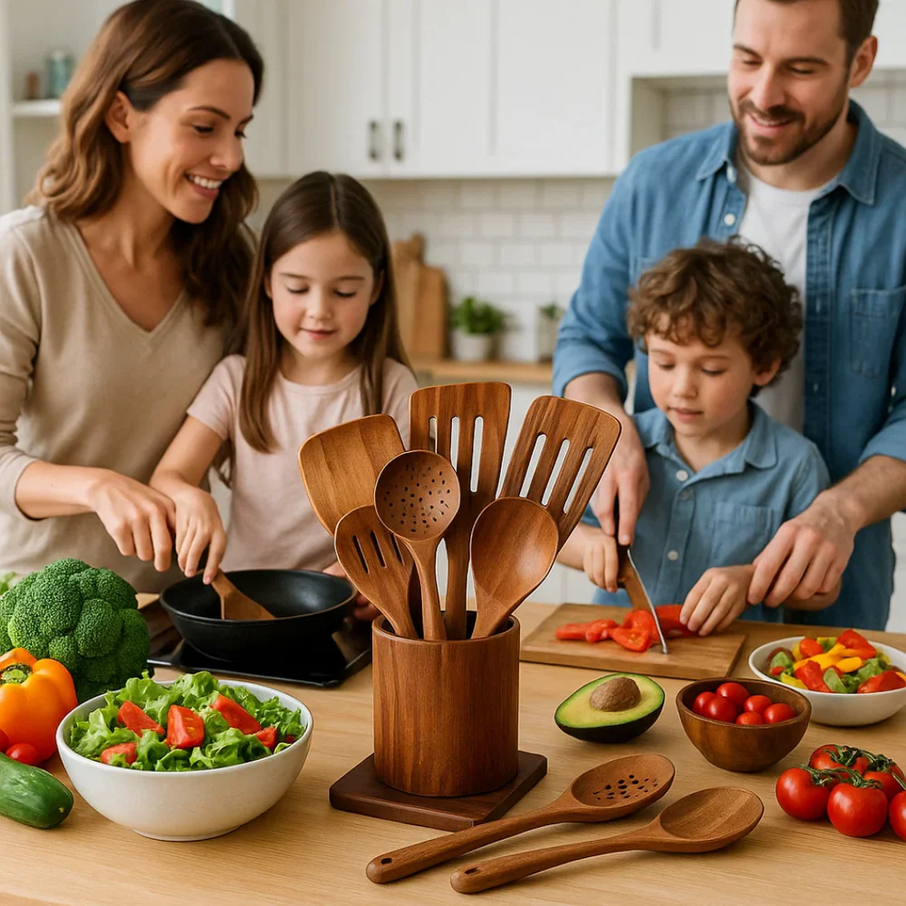 Essential Wooden Cooking Utensil Collection - 5 Pieces