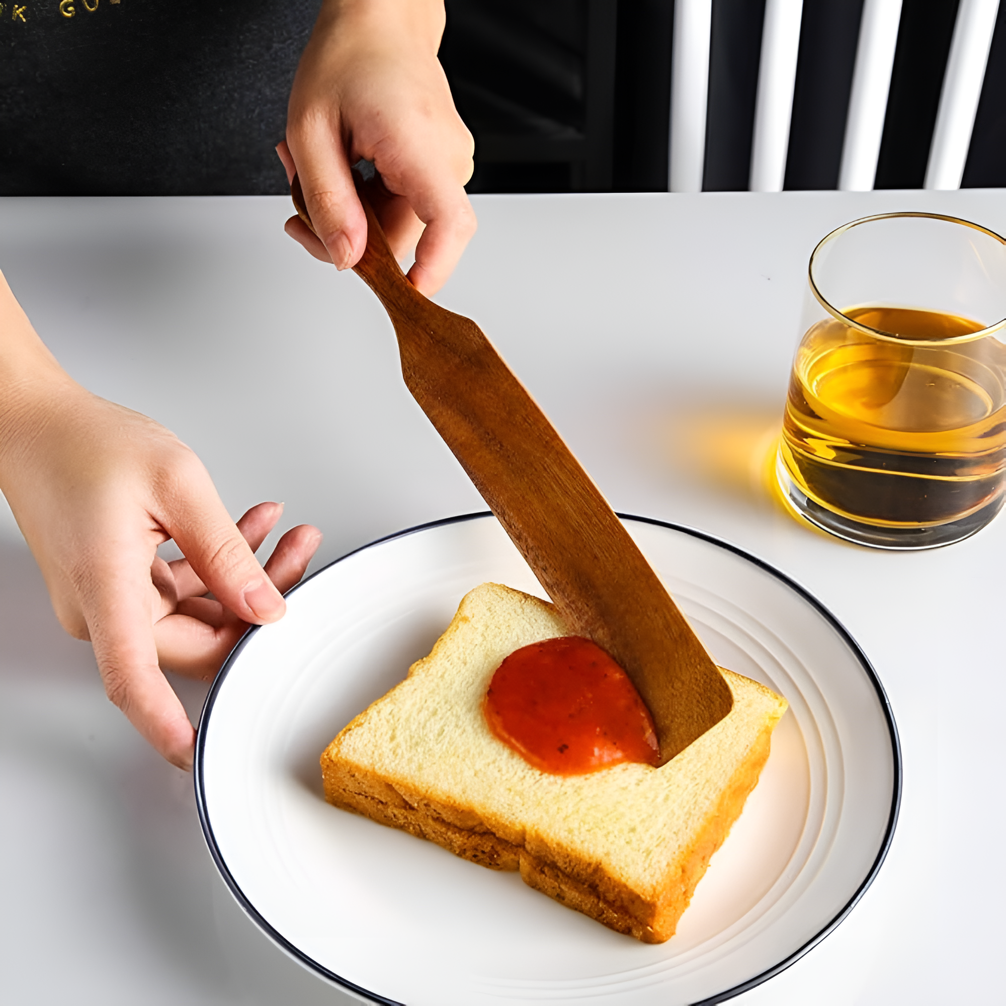 Natural Teak Cooking Spatula Set with Comfortable Grip