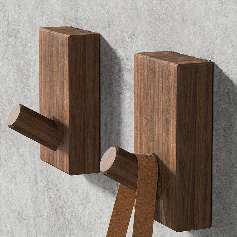 Stylish Wood Wall Hooks - Set of 2 for Home Organization