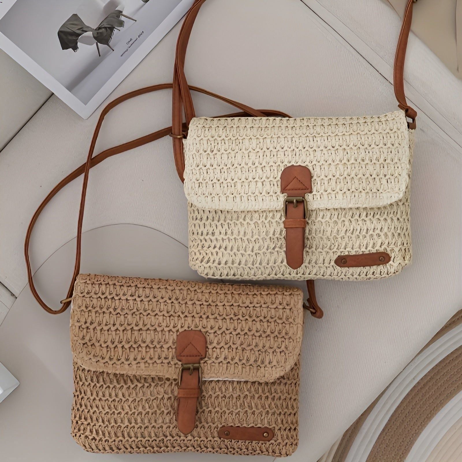 Chic Handwoven Straw Shoulder Bag for Summer Adventures