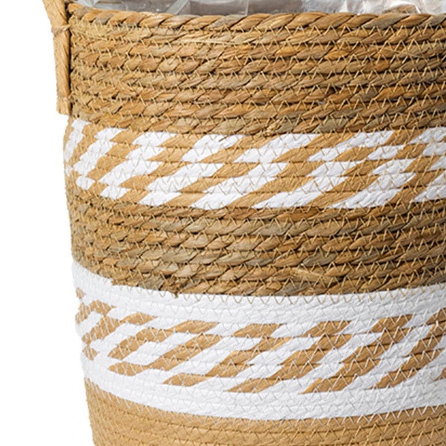 Chic Natural Fiber Storage Basket with Easy-Grip Handles