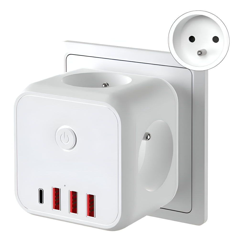 Cube Power Strip | Multi Socket Outlet | Overload Protection with Switch