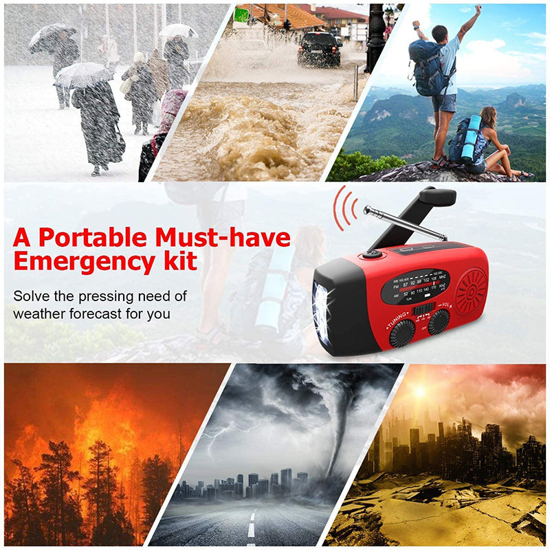 Emergency Ready Radio – Hand Crank, Solar, Light & Charger