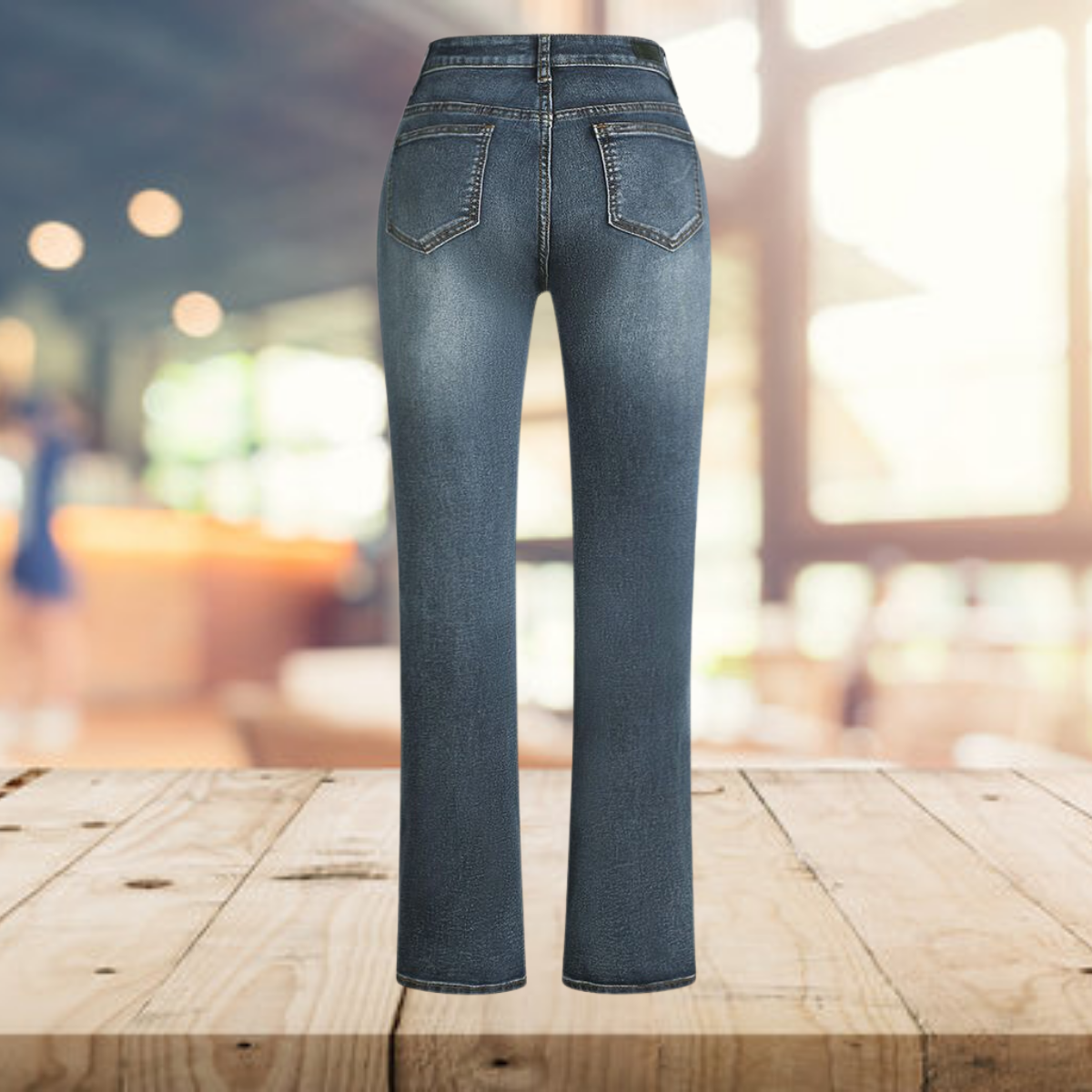 Casual Printed Denim Flared Pants - Vintage Style