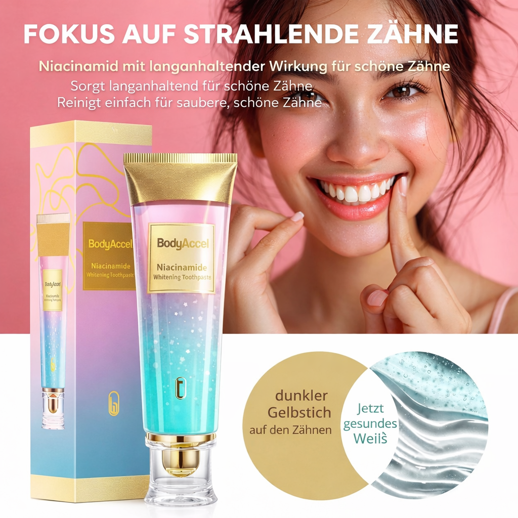 Teeth Whitening Toothpaste with Niacinamide Formula for Gentle Stain Removal