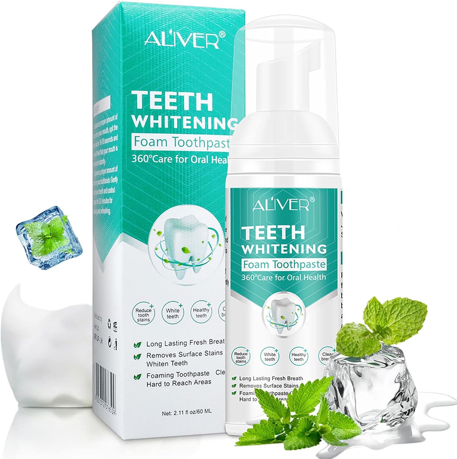 Teeth Whitening Foam Toothpaste | Removes Stains | Brighten Smile