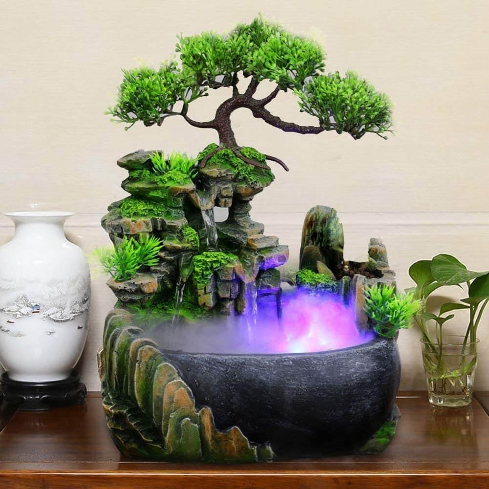 Tranquil Waters Tabletop Fountain with LED Illumination