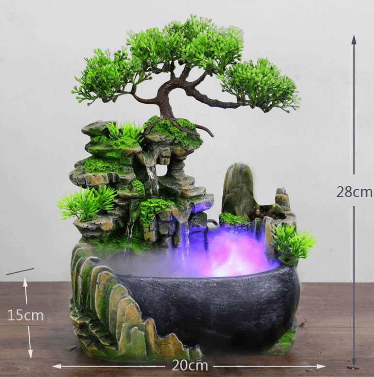 Tranquil Waters Tabletop Fountain with LED Illumination