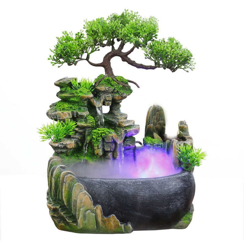 Tranquil Waters Tabletop Fountain with LED Illumination