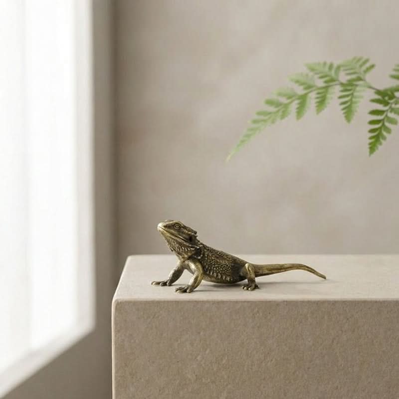 Brass Lizard Decorative Figurine - Unique Accent for Home and Office