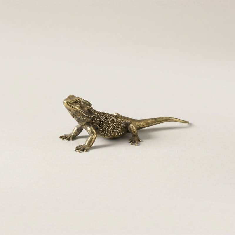 Brass Lizard Decorative Figurine - Unique Accent for Home and Office