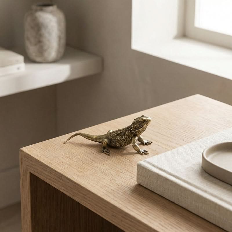 Brass Lizard Decorative Figurine - Unique Accent for Home and Office