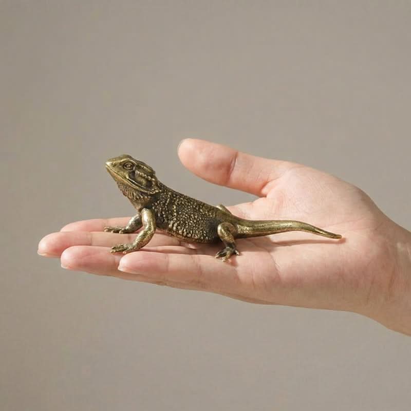 Brass Lizard Decorative Figurine - Unique Accent for Home and Office