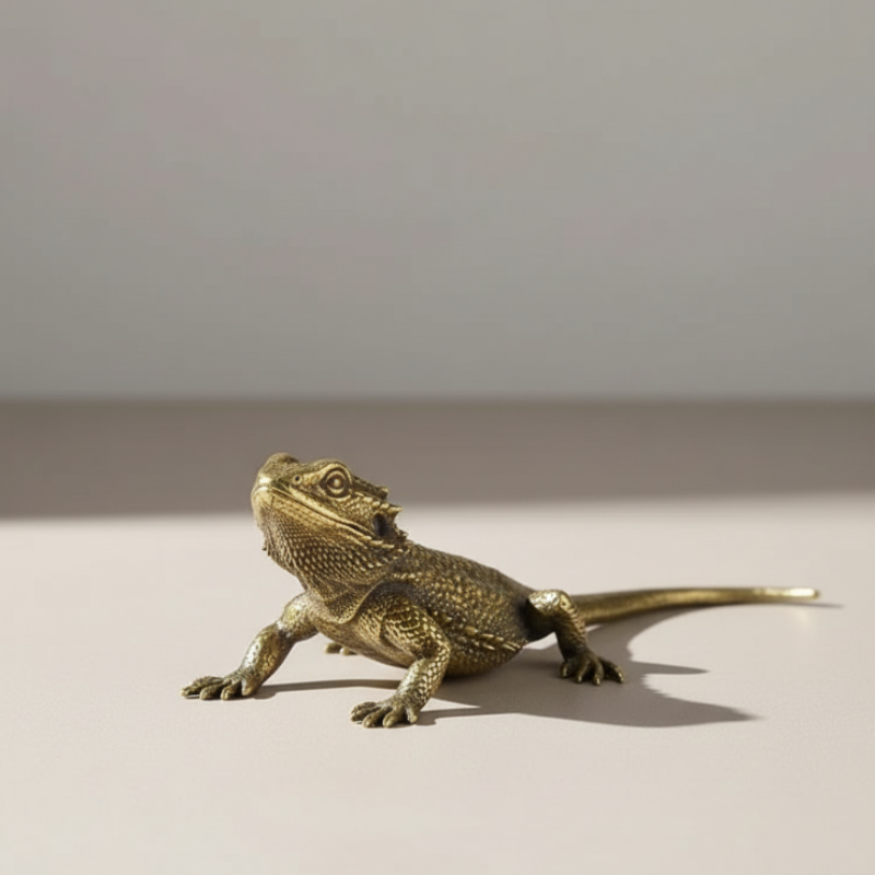 Brass Lizard Decorative Figurine - Unique Accent for Home and Office