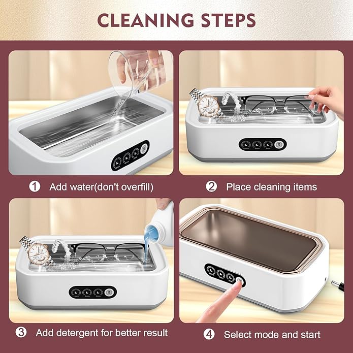 CrystalClear Ultrasonic Cleaner – Effortless, Deep Cleaning for Your Valuables