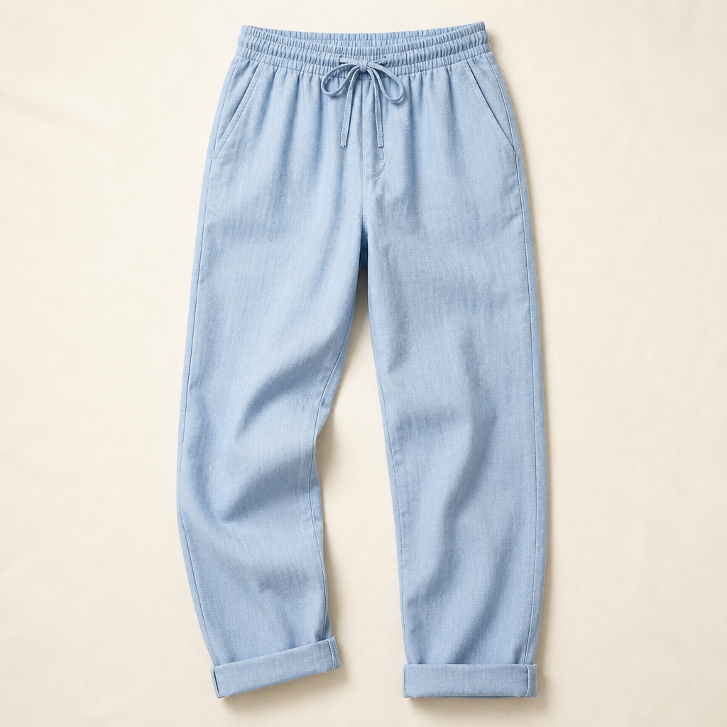 BellaSilk™ – Comfortable Cotton-Linen Tapered Pants with Drawcord Waist