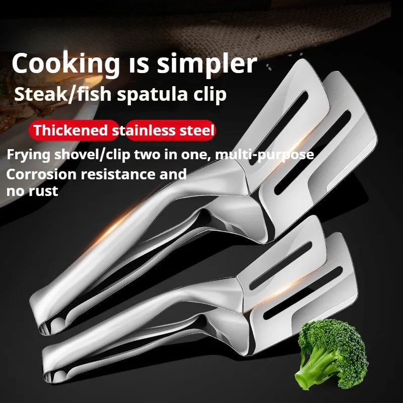 PrecisionPro – Versatile Stainless Steel Tongs with Spatula Functionality