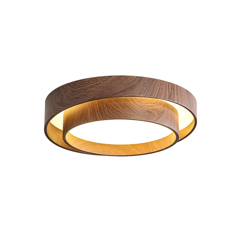 Wooden ceiling fixture with integrated LED – Cozy walnut tone
