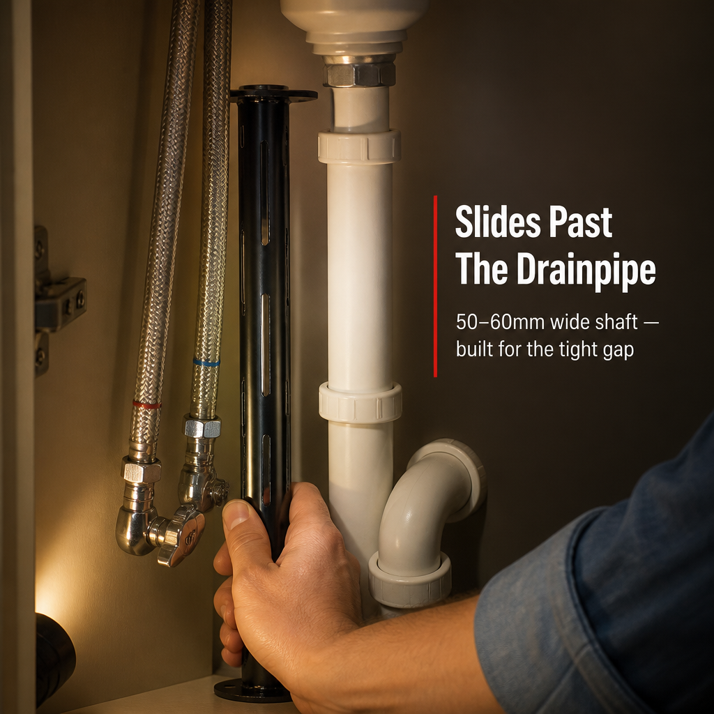 FlexiGrip™ — Fit Any Faucet In Tight Under-Sink Spots Without Needing A Plumber
