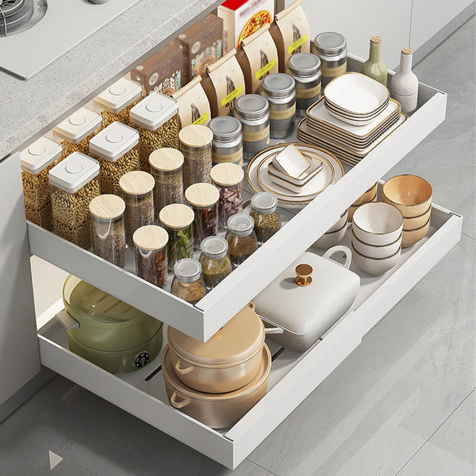 GlideNest™ — Transform Cluttered Cabinets Into Calm, Effortless Order