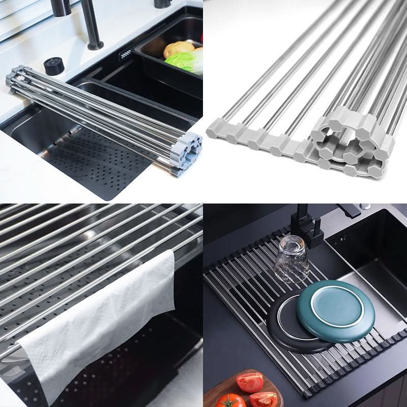 Collapsible Stainless Steel Dish Drainer Rack