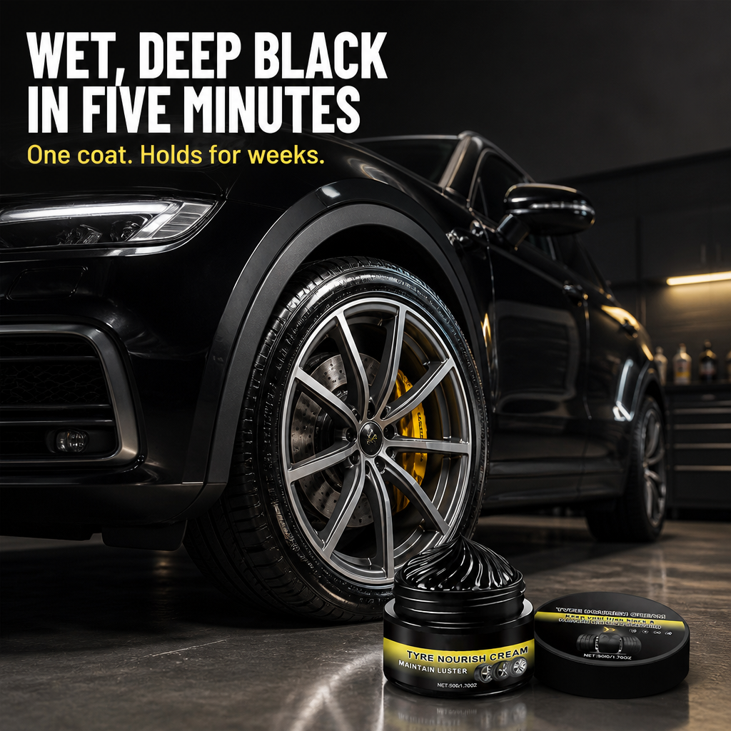 MidnightSheen™ — Deep-Black Shine That Revives and Protects Your Tires for Weeks