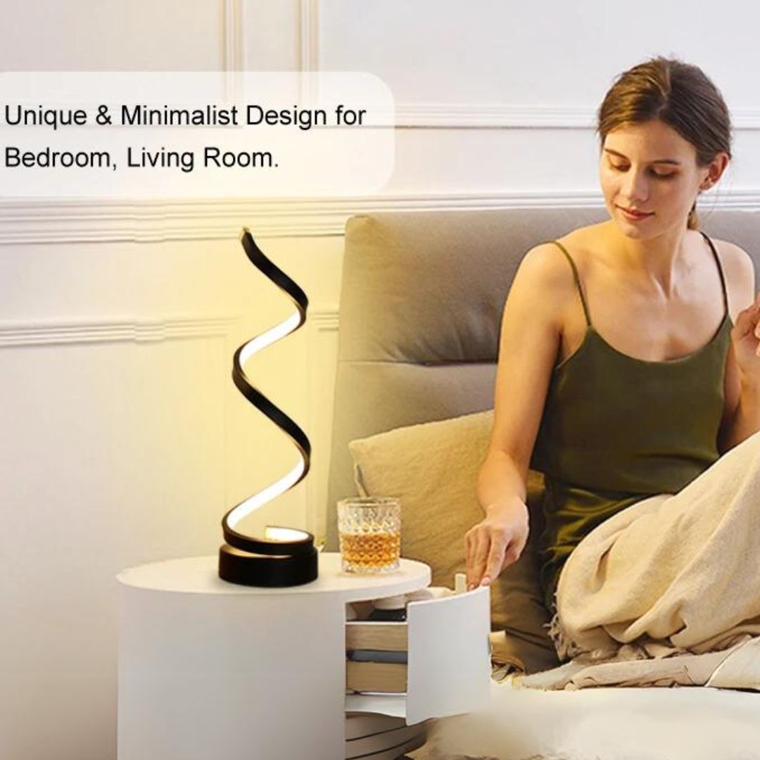 Spiral LED Table Lamp – Touch-Activated Adjustable Brightness