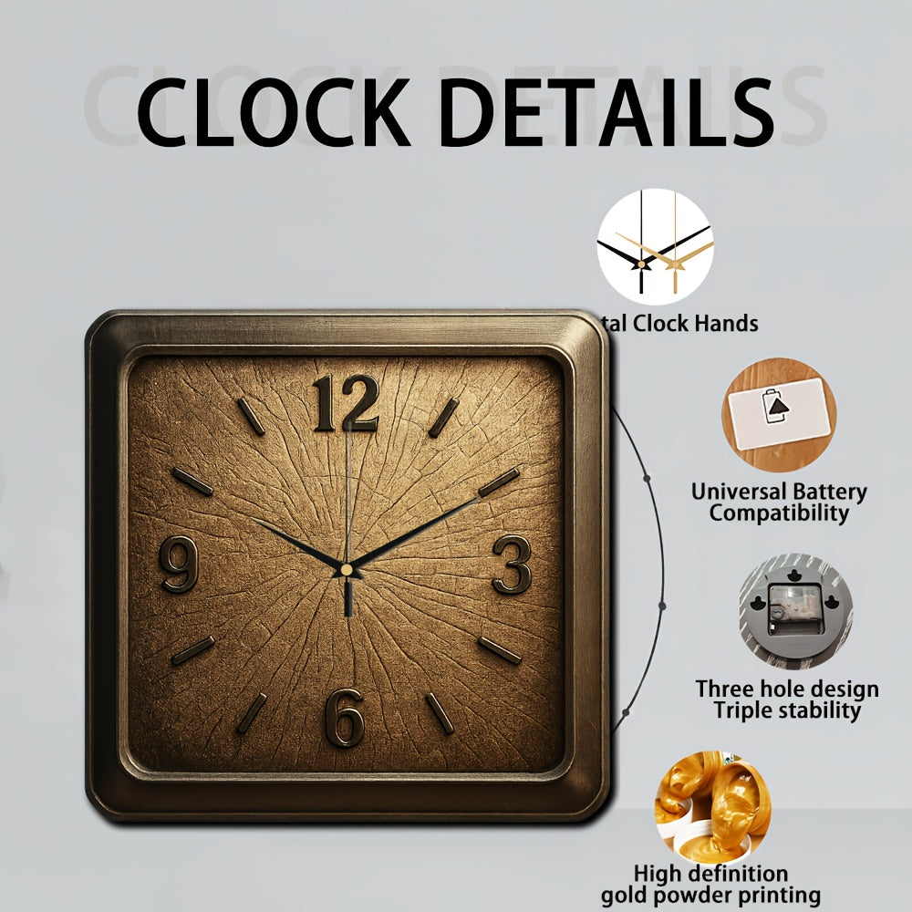 TimberTime – Elegant Natural Wood Square Wall Clock