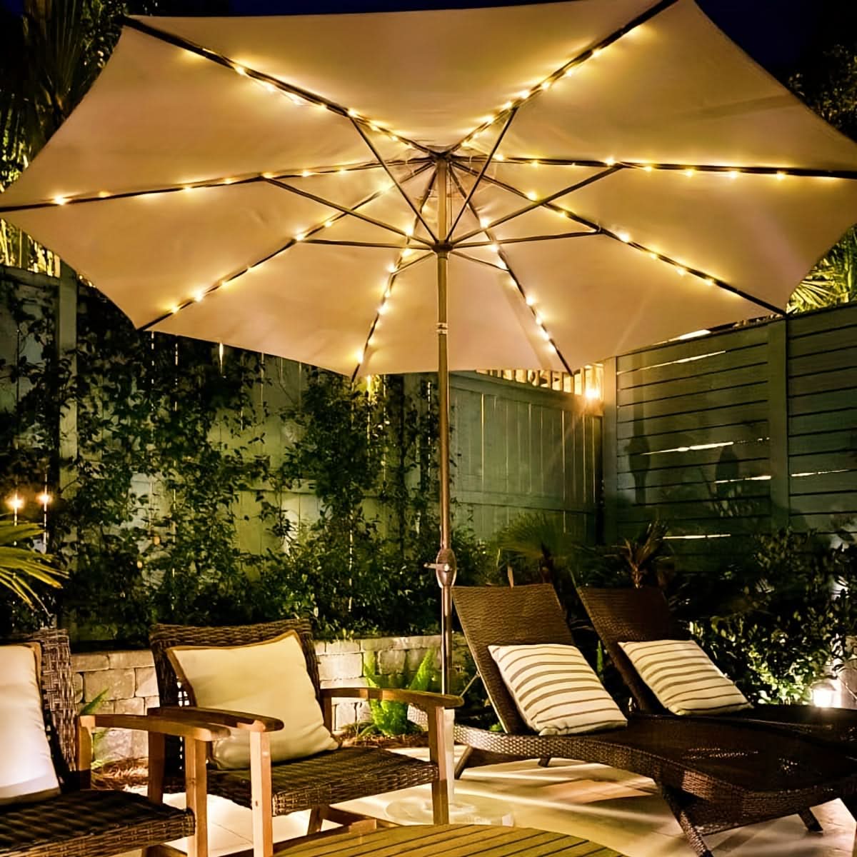 Remote-Controlled Cordless Light for Patio Umbrellas