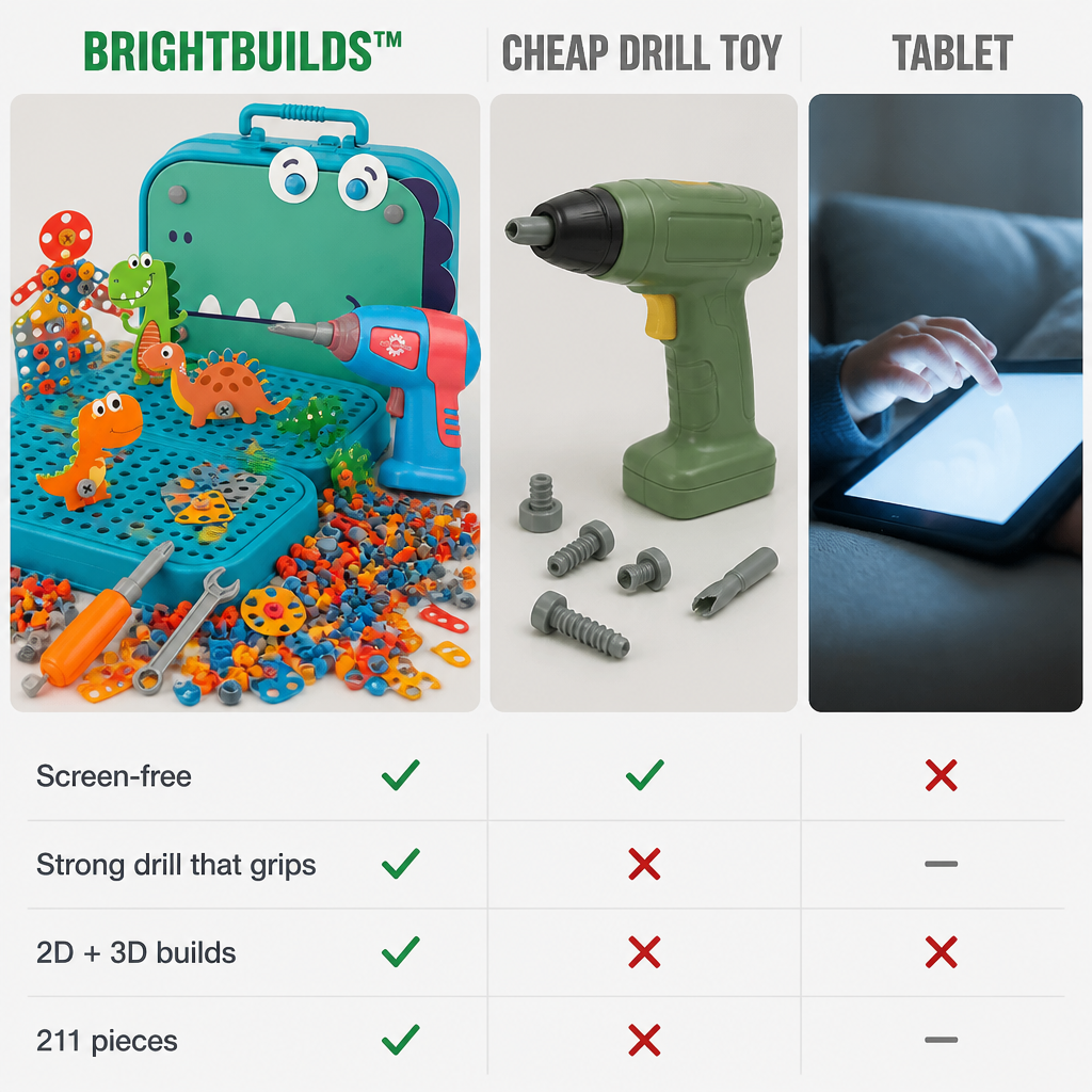 BrightBuilds™ — Trade Screen Time for 211 Pieces and an Actual Working Drill
