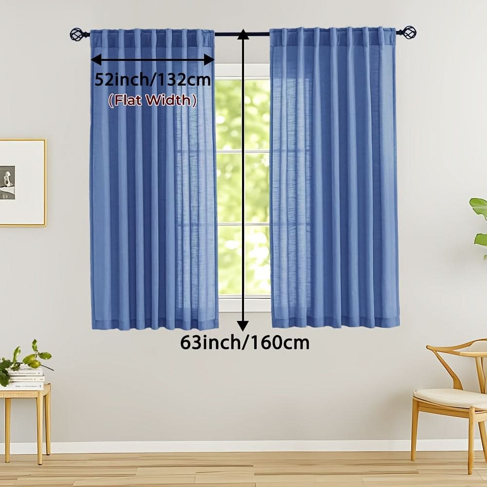 Flax Linen Sheer Curtains for Soft Light Filtering and Privacy
